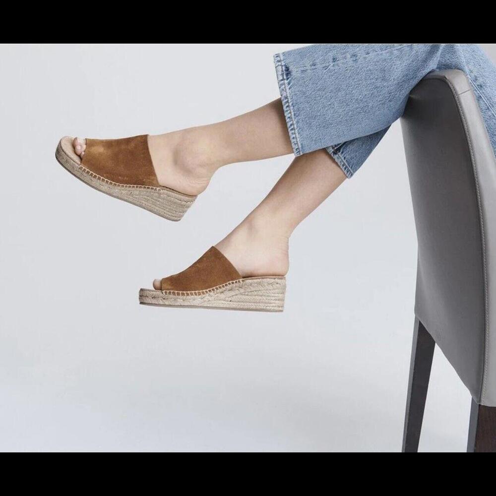 Rag & Bone Viv espadrille Suede Wedge Sandals Size 37.5 USA Size 7.5 - Picture 2 of 12